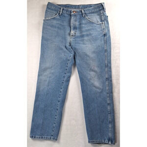 Rustler Jeans 35x30 Blue Light Wash Straight Denim Relaxed Cotton.